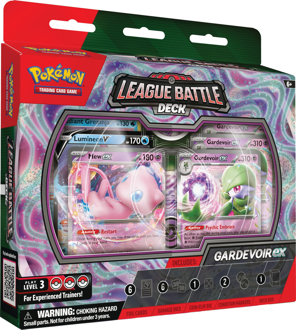 pokémon tcg gardevoir ex league battle deck front cover, ready for quick battles