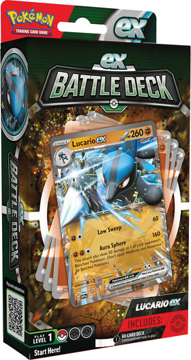 Pokémon TCG Lucario ex Battle Deck deck box for easy storage and transport.