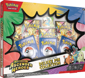 Pokemon TCG Ascended Heroes deluxe pin, ideal for displaying on bags or boards.