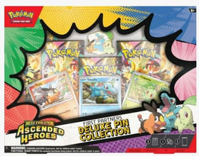 Pokemon TCG Ascended Heroes foil Chikorita promo card shines with vibrant foil artwork.