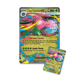 Pokémon Mega Venusaur ex lenticular promo card with dynamic artwork.
