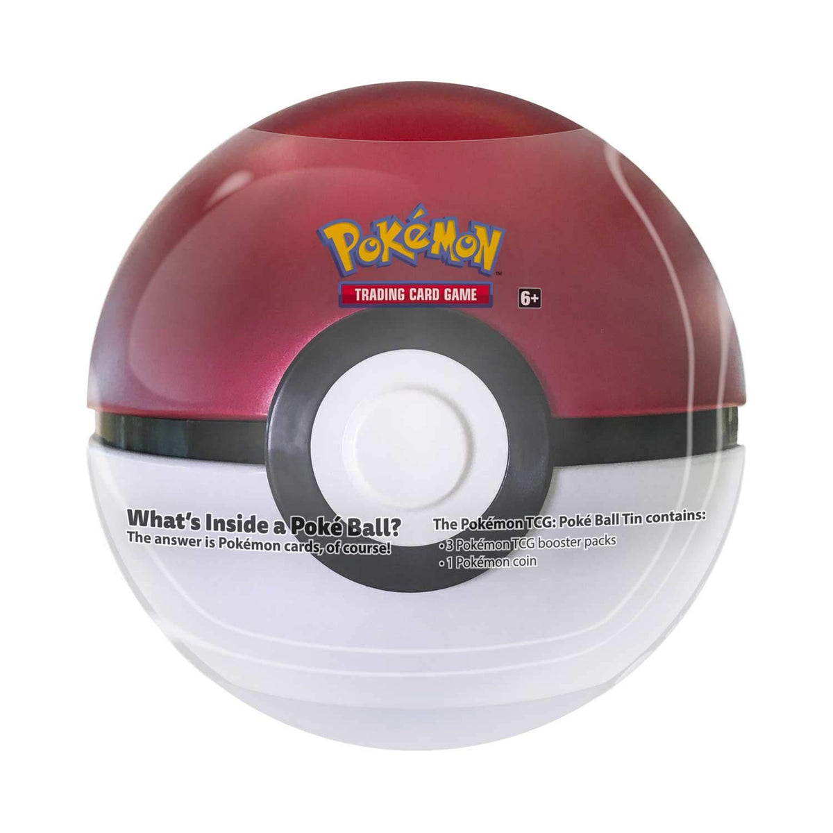 Pokémon TCG Poke Ball Tin Red front view, ideal for display and gifting.