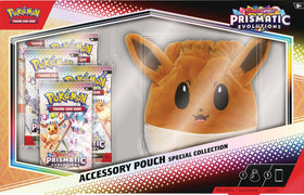 Pokémon TCG Eevee accessory pouch with drawstring for portable card and coin storage.