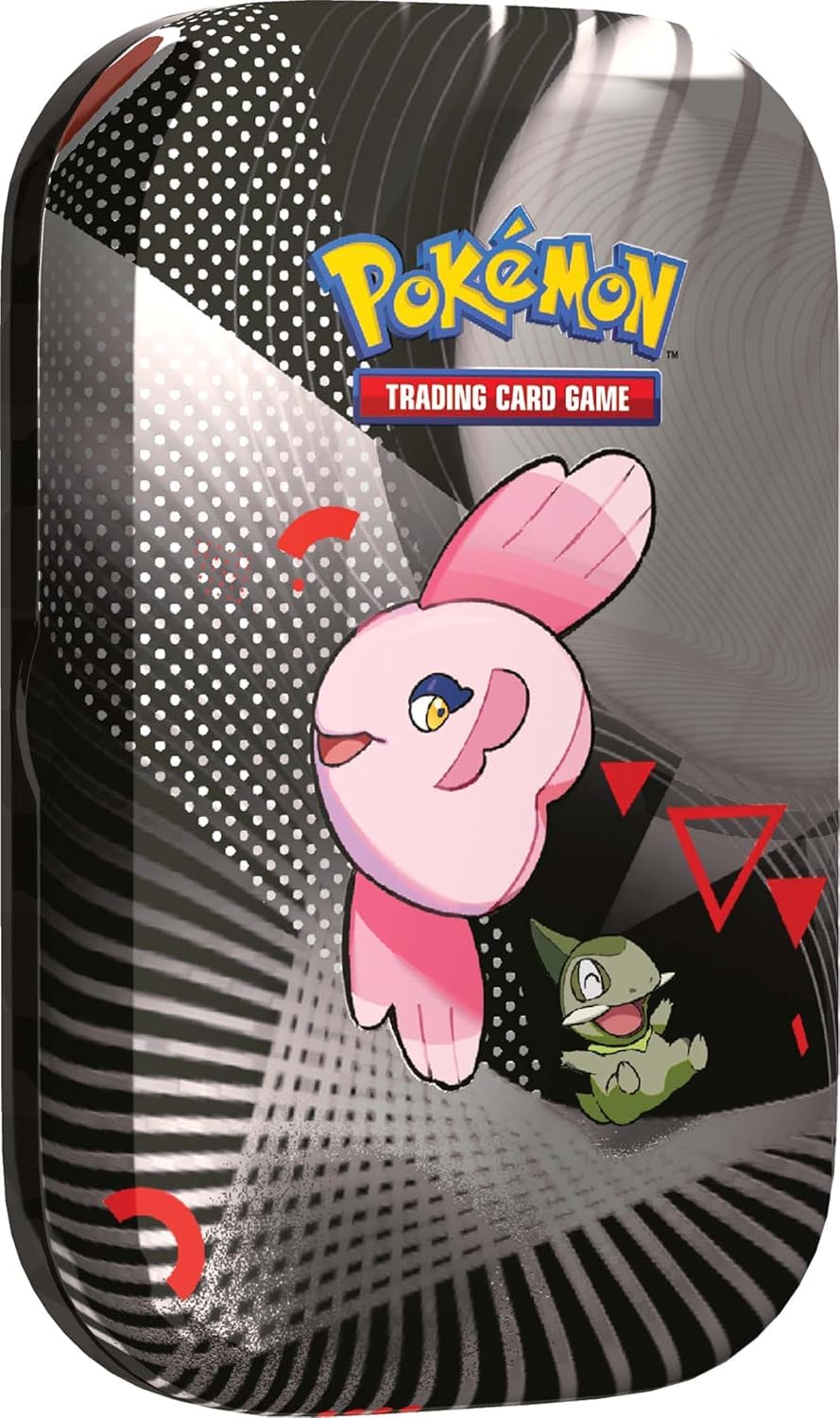 Pokémon TCG Unova Mini Tin Black Bolt booster pack on display for exciting pulls