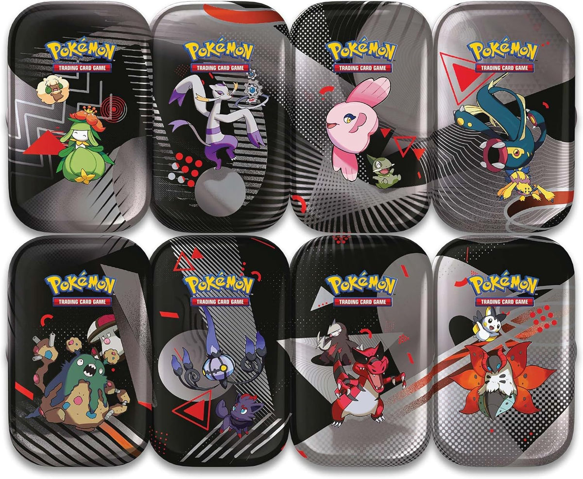 Pokémon TCG Unova Mini Tin White Flare booster pack on display for fresh cards