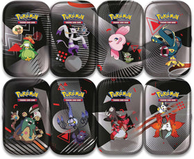 Pokémon TCG Unova Mini Tin White Flare booster pack on display for fresh cards