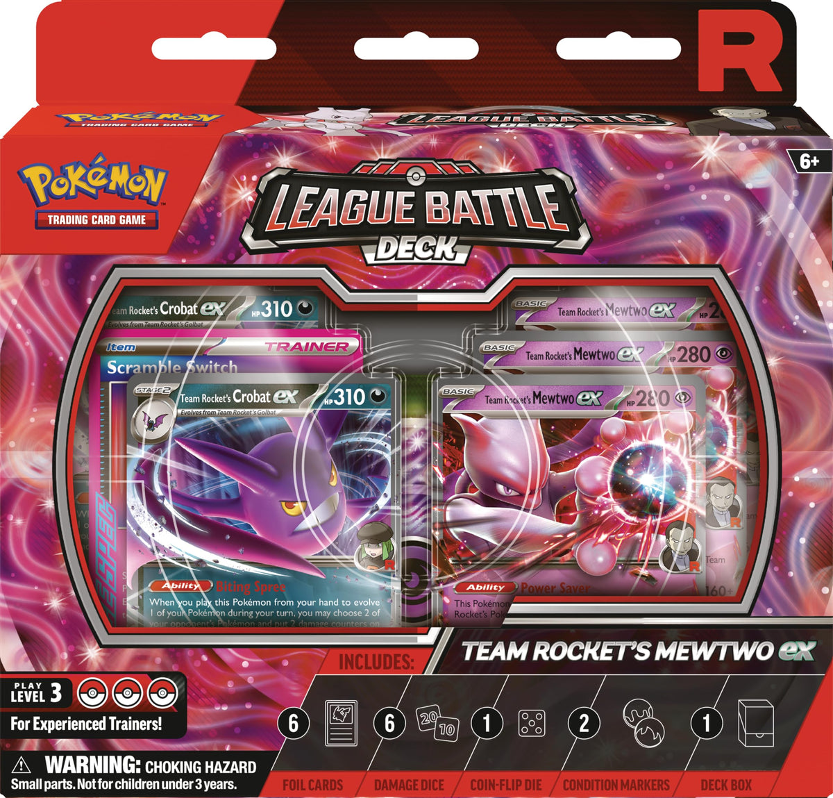 Pokémon Team Rocket’s Mewtwo ex League Battle Deck—60-card setup for quick, ready-to-play games.