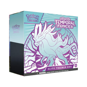 Pokémon Temporal Forces ETB with Walking Wake artwork enhances display and gameplay setup