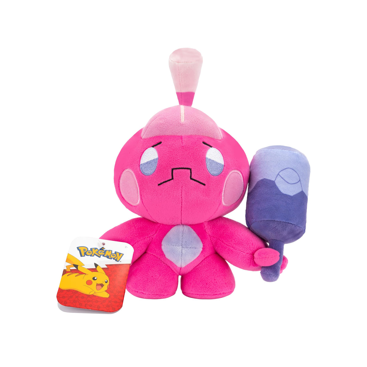 Pokemon Tinkatink plush front view, a cuddly 8-inch buddy for play and display.