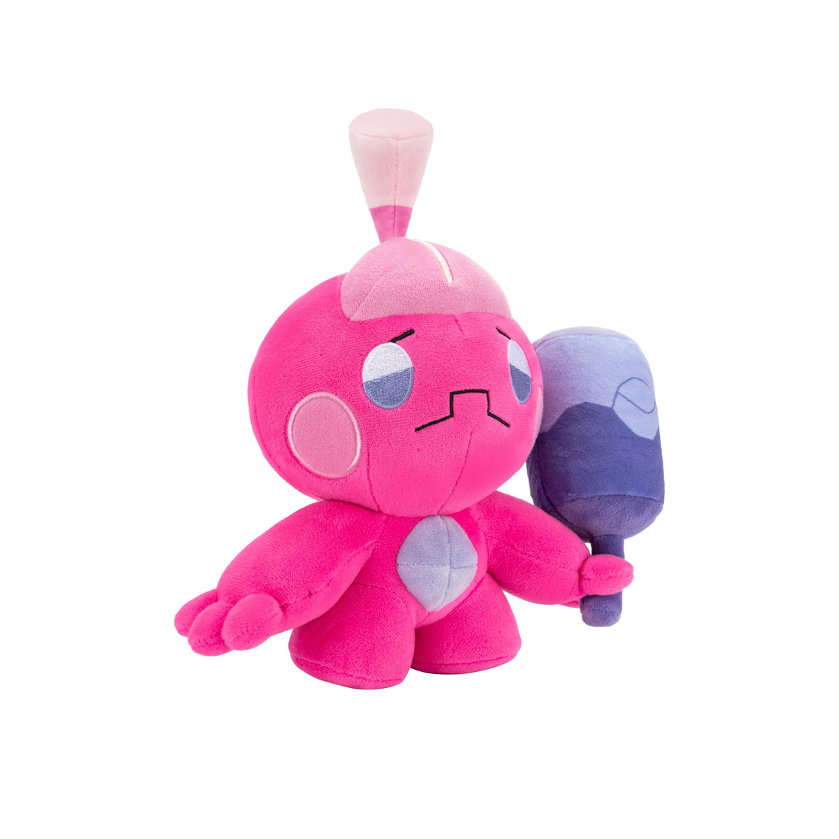 Pokemon Tinkatink plush close-up of soft material, perfect for cozy hugs.