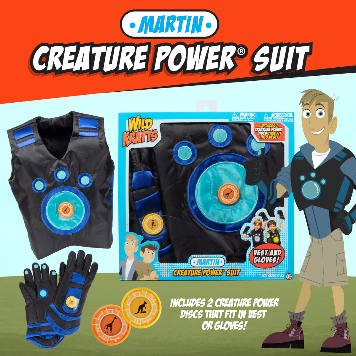 Pokémon Wild Kratts Martin suit gloves for hands-on roleplay