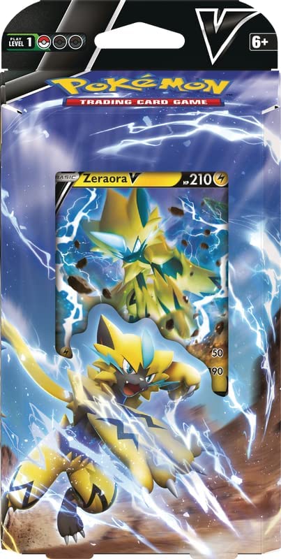 Pokemon Zeraora V Battle Deck contents show ready-to-play cards and accessories