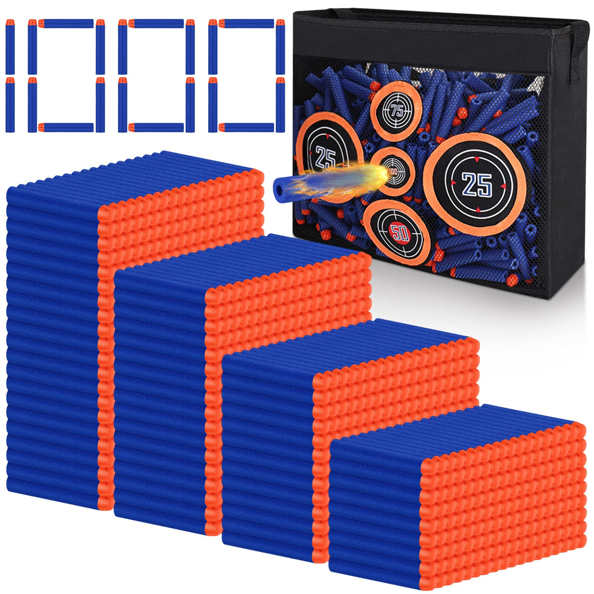 Pokiiulk 1000pcs bulk darts for fast reloads and extended Nerf battles.