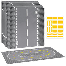 Pokiiulk 6-pack road baseplates front view for city-building projects.