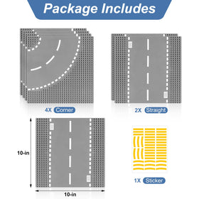 Pokiiulk 6-pack road baseplates straight plate shows road layout.