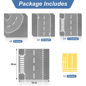 Pokiiulk 9-pack road baseplates straight segment ideal for long streets.