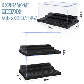 Pokiiulk acrylic display case protects minifigures from dust and damage with crystal clarity.
