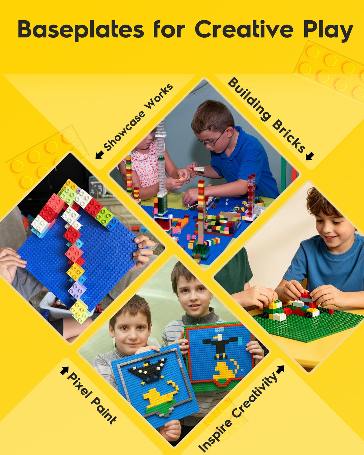 Pokiiulk Classic baseplates provide a flexible canvas for endless brick creations.