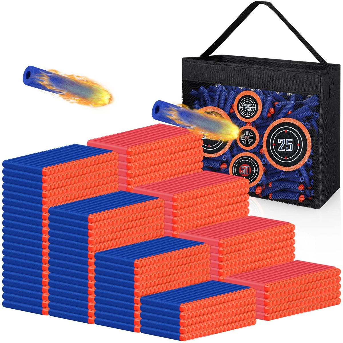 Pokiiulk refill darts close-up showing foam body for safe Nerf play