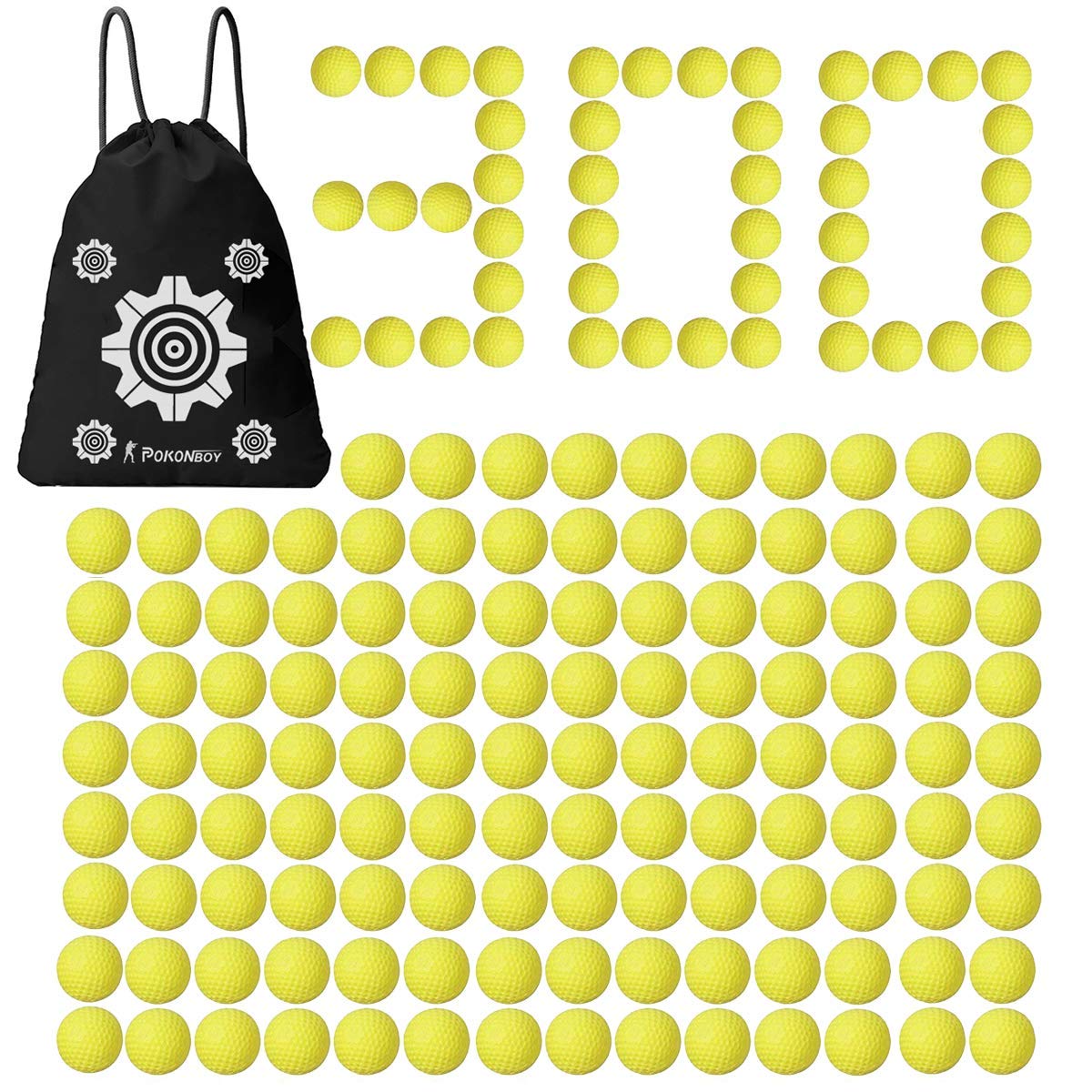 POKONBOY 300-round refill pack balls for Nerf Rival blasters; ideal for extended battles