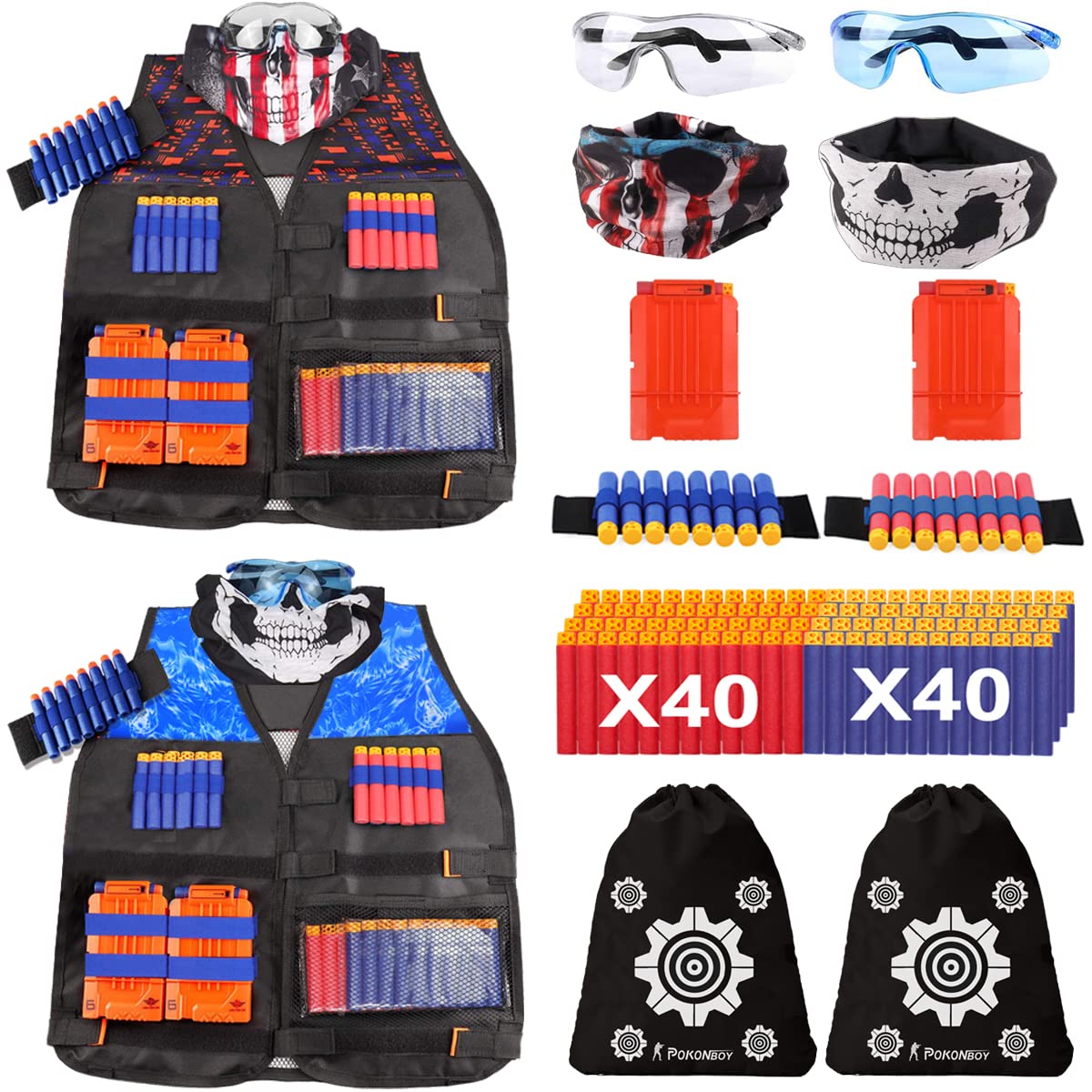 POKONBOY tactical vest kit for Nerf Elites, durable outdoor play.