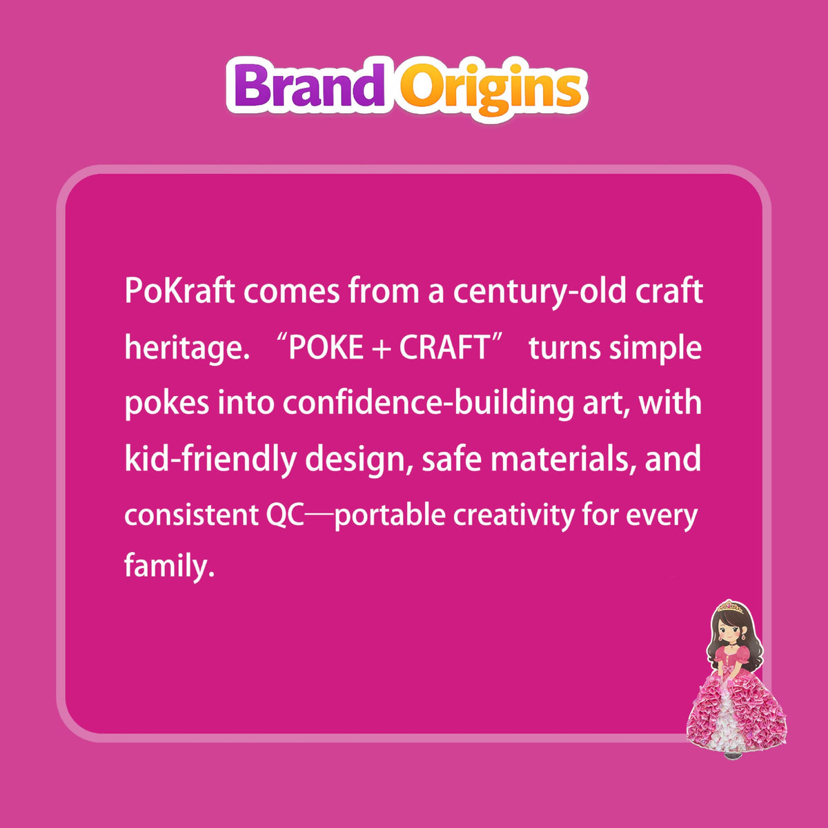 PoKraft Magical Princess Art Kit creative play: mess-free activity that boosts imagination.