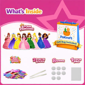 PoKraft Magical Princess Art Kit fabric squares: vibrant colors for bright, tactile dress panels.