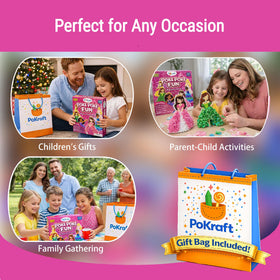 PoKraft Magical Princess Art Kit gift bag: ready-made gifting packaging for birthdays.