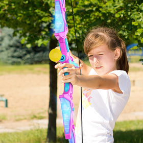 Polkoliye bow and arrow set with detachable target stand for versatile use.