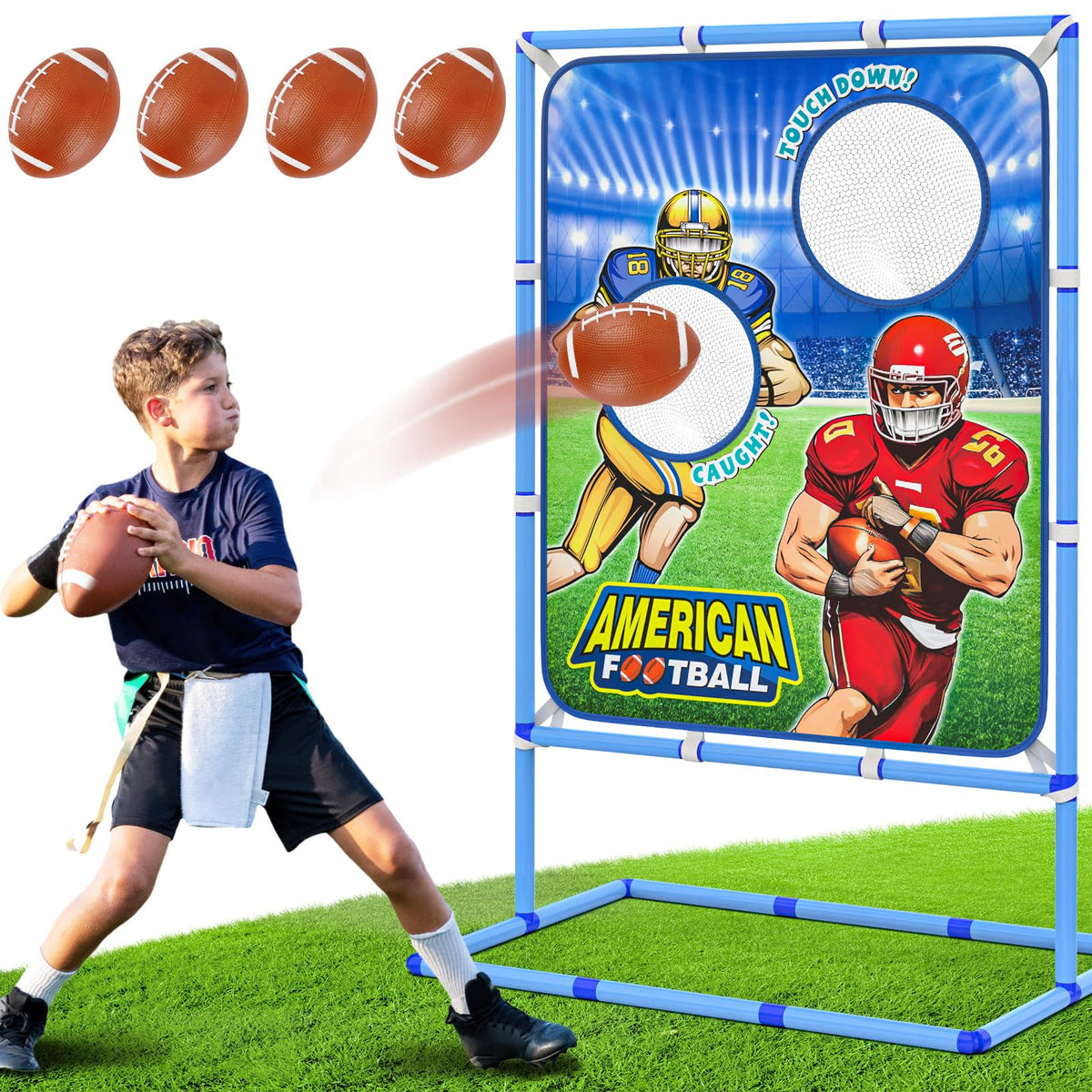 Polkoliye football toss game set with target nets for active, interactive play.