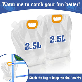Polkoliye game sets up quickly with pump for easy inflation.