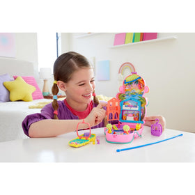 Polly Pocket Baby Monkey compact connected to Momma Monkey for collaborative storytelling
