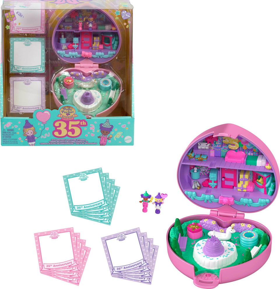 Polly Pocket collector heritage compact in heart shape for display and gifting.