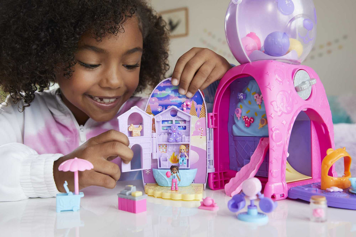 Gumball Bear playset gingerbread house opens, inspiring imaginative scenarios and cooperative play.