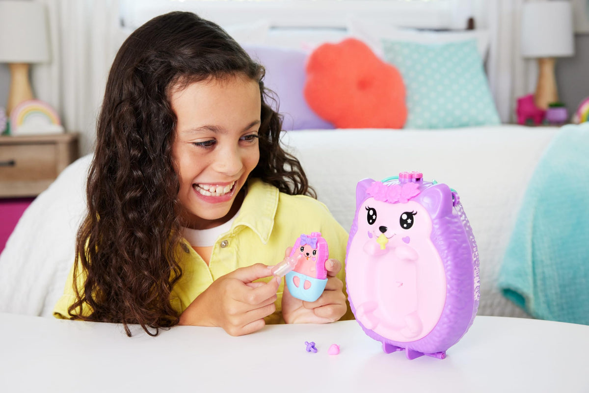 Polly Pocket Nursery Scene with Baby Hedgehog highlights cuddly imaginative play.