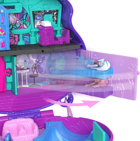 Polly Pocket Monster High micro doll Clawdeen Wolf inspires imaginative play and stylish poses.