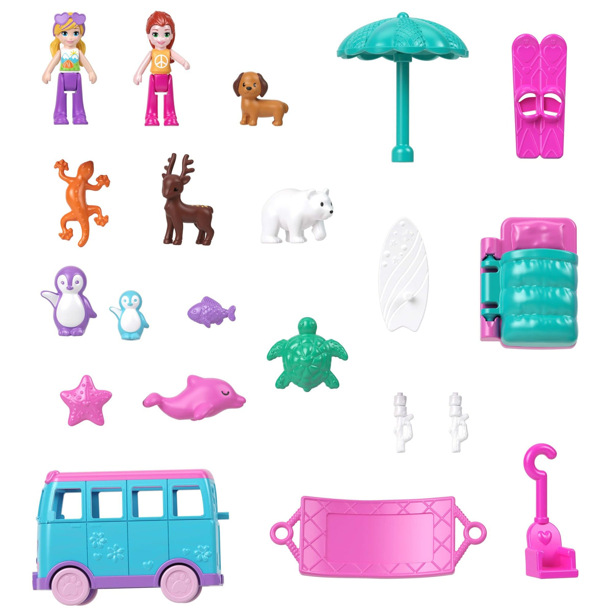 Polly Pocket Pet Mobile Adventure hammock scene encourages relaxing storytelling moments.