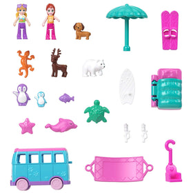 Polly Pocket Pet Mobile Adventure hammock scene encourages relaxing storytelling moments.