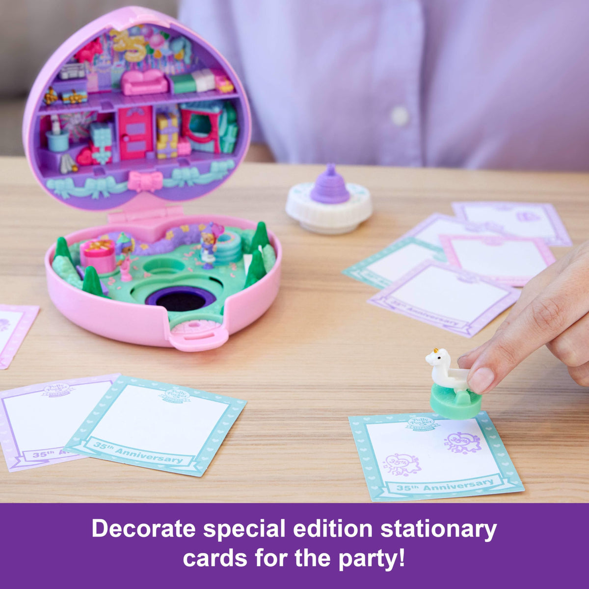 Polly Pocket premium window box packaging keeps the heritage compact pristine.