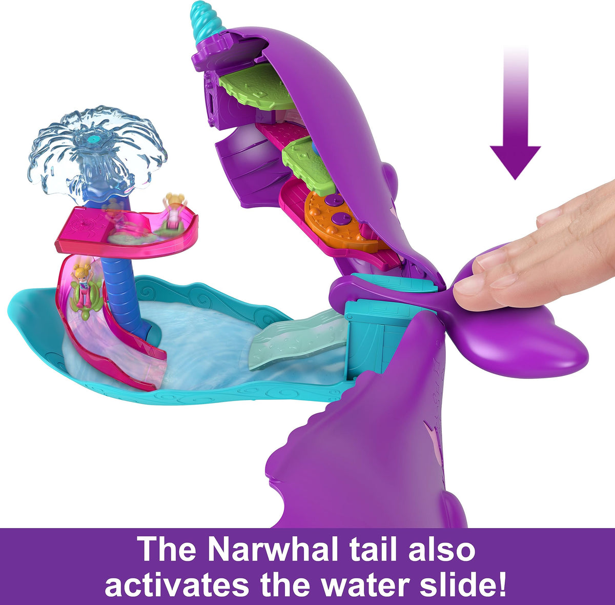 Elevator and dining level connect rooms for smooth storytelling transitions aboard Polly Pocket.