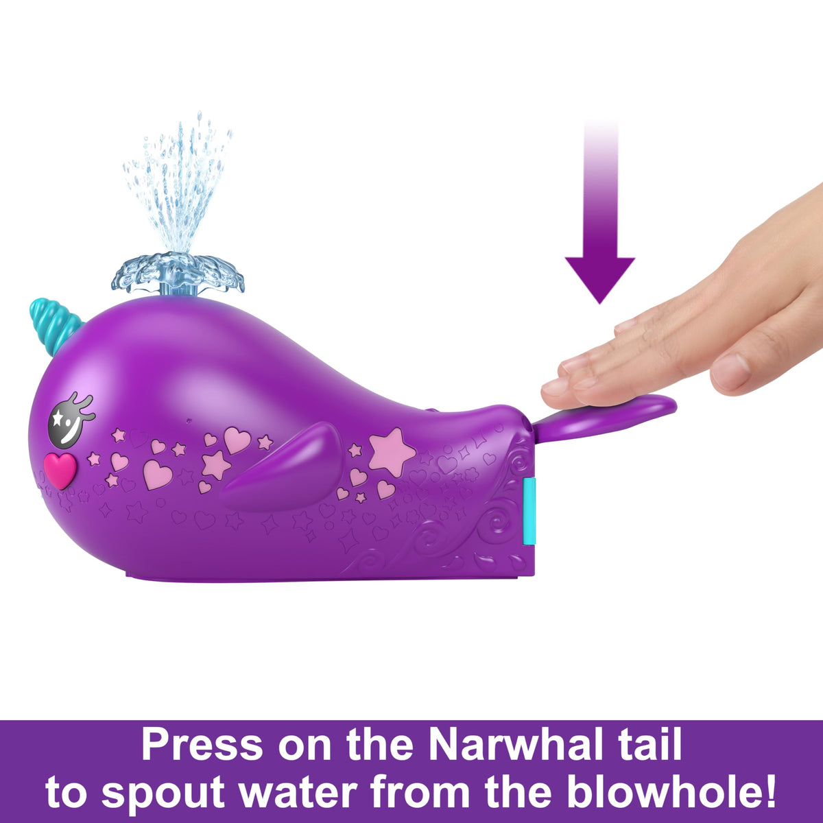 Water slide and pool for splashy, action-packed Polly adventures on the Narwhal Boat.
