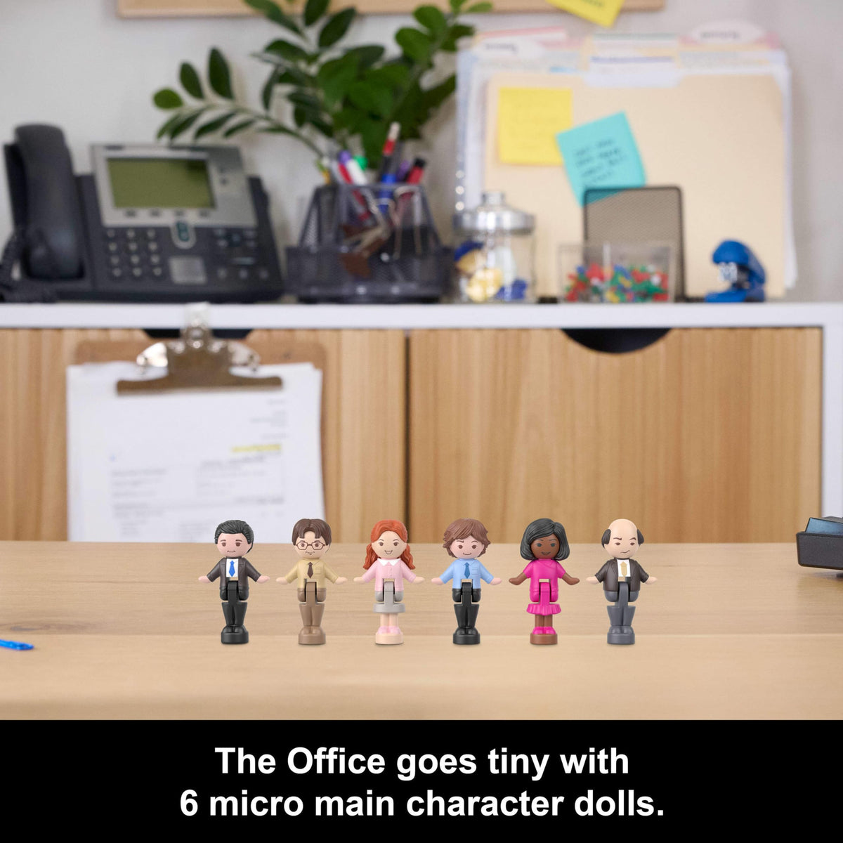 Polly Pocket Office six-character dolls offer familiar faces for scene recreations.