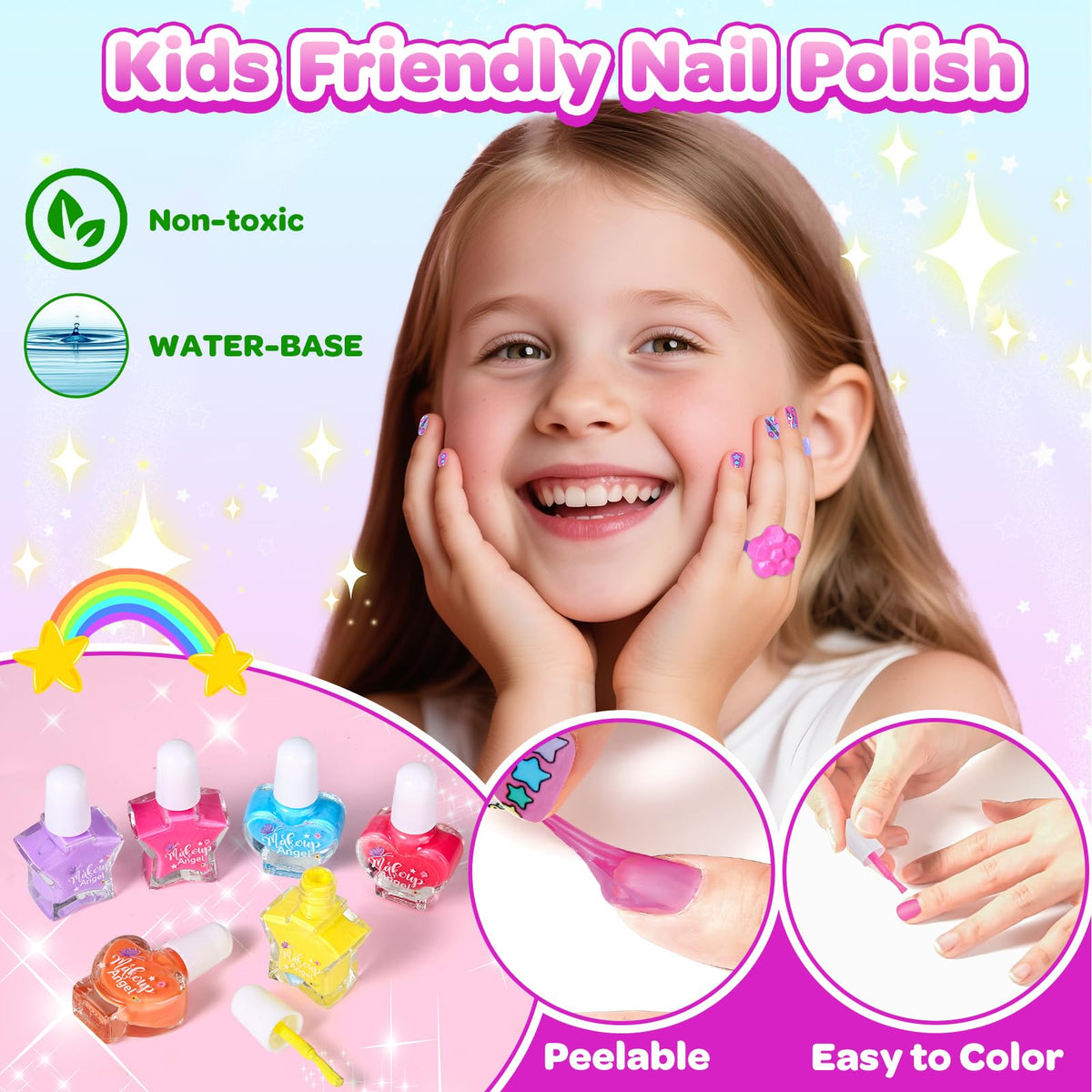 Polokping Glitter Powders add sparkle for festive, imaginative nail designs.