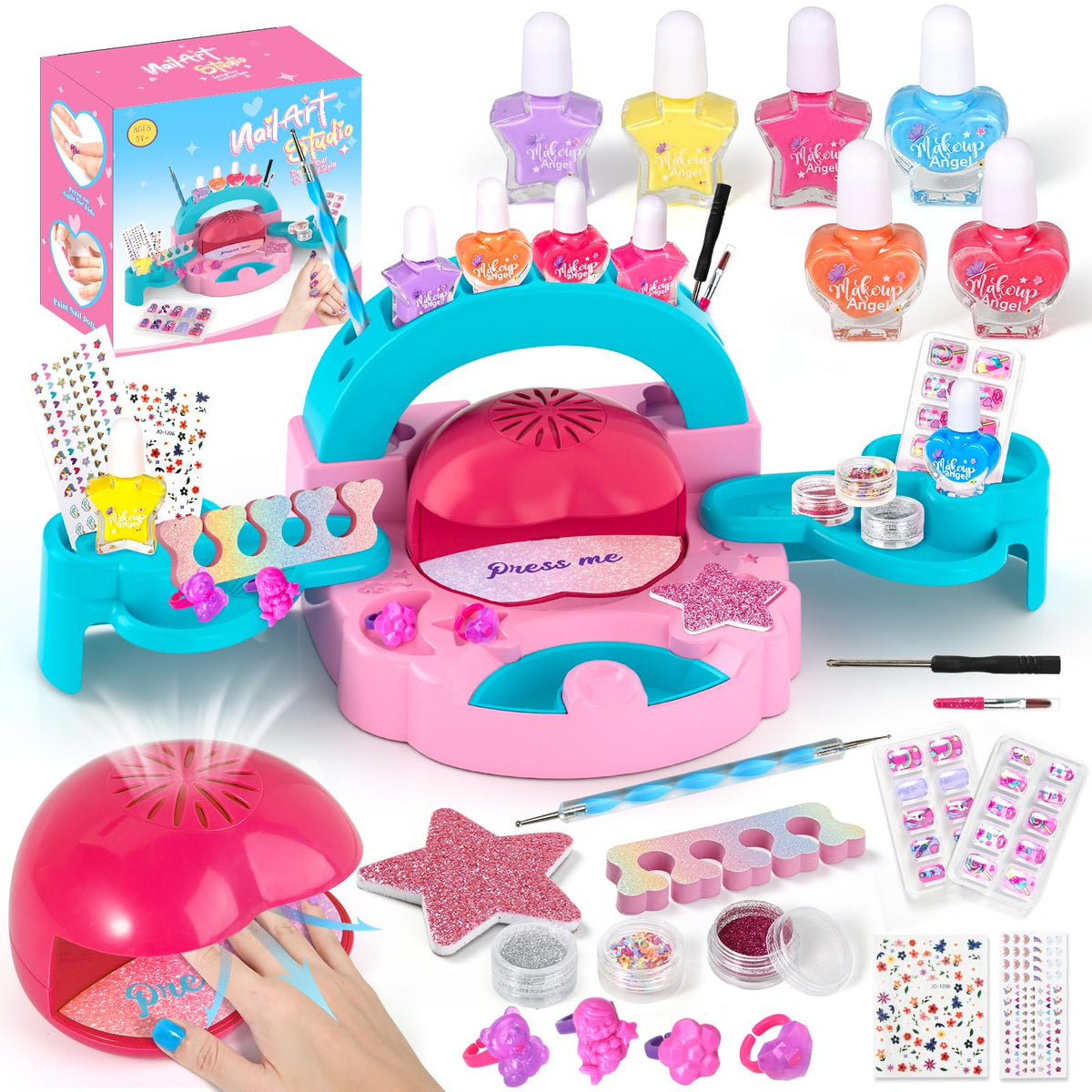 Polokping Kids Nail Polish Kit Case for mobile, organized nail art fun on the go.