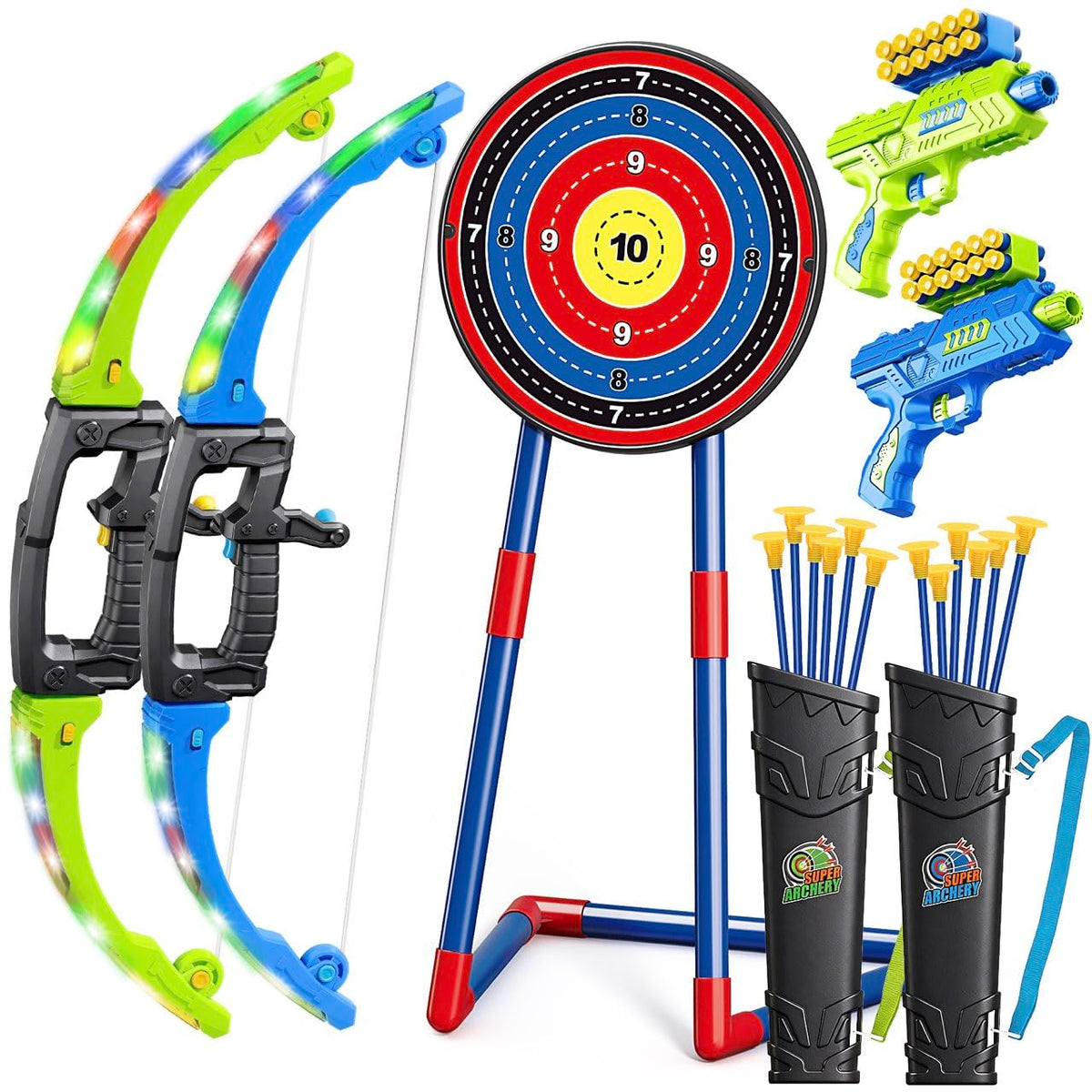 Polokping LED bow glows for night play and easy targeting.