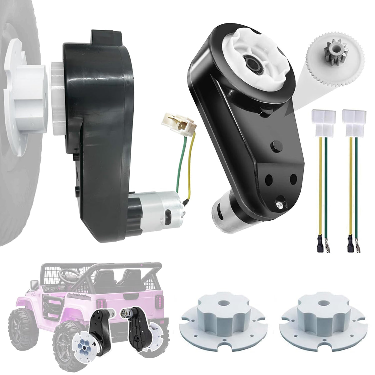 POLYNX 12V gearbox front view for Power Wheels upgrade