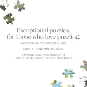 Pomegranate finished puzzle matte reduces glare and enhances colors.
