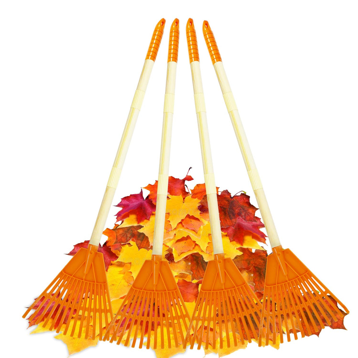 POMIKU kids rakes four-piece set front view for easy garden cleanup