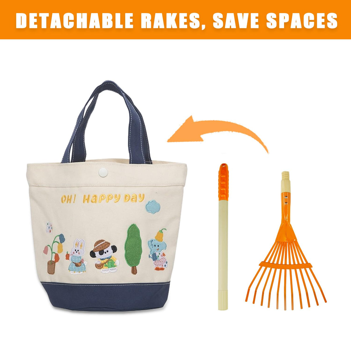 Pomiku Kids Rakes lightweight yet durable, designed for playful outdoor tasks.
