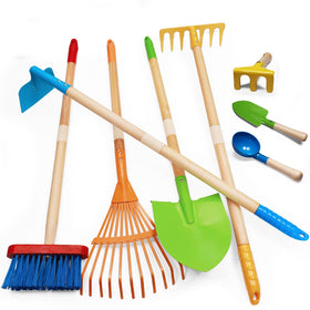 POMIKU toddler gardening tools dig dirt with bright colors for outdoor play.